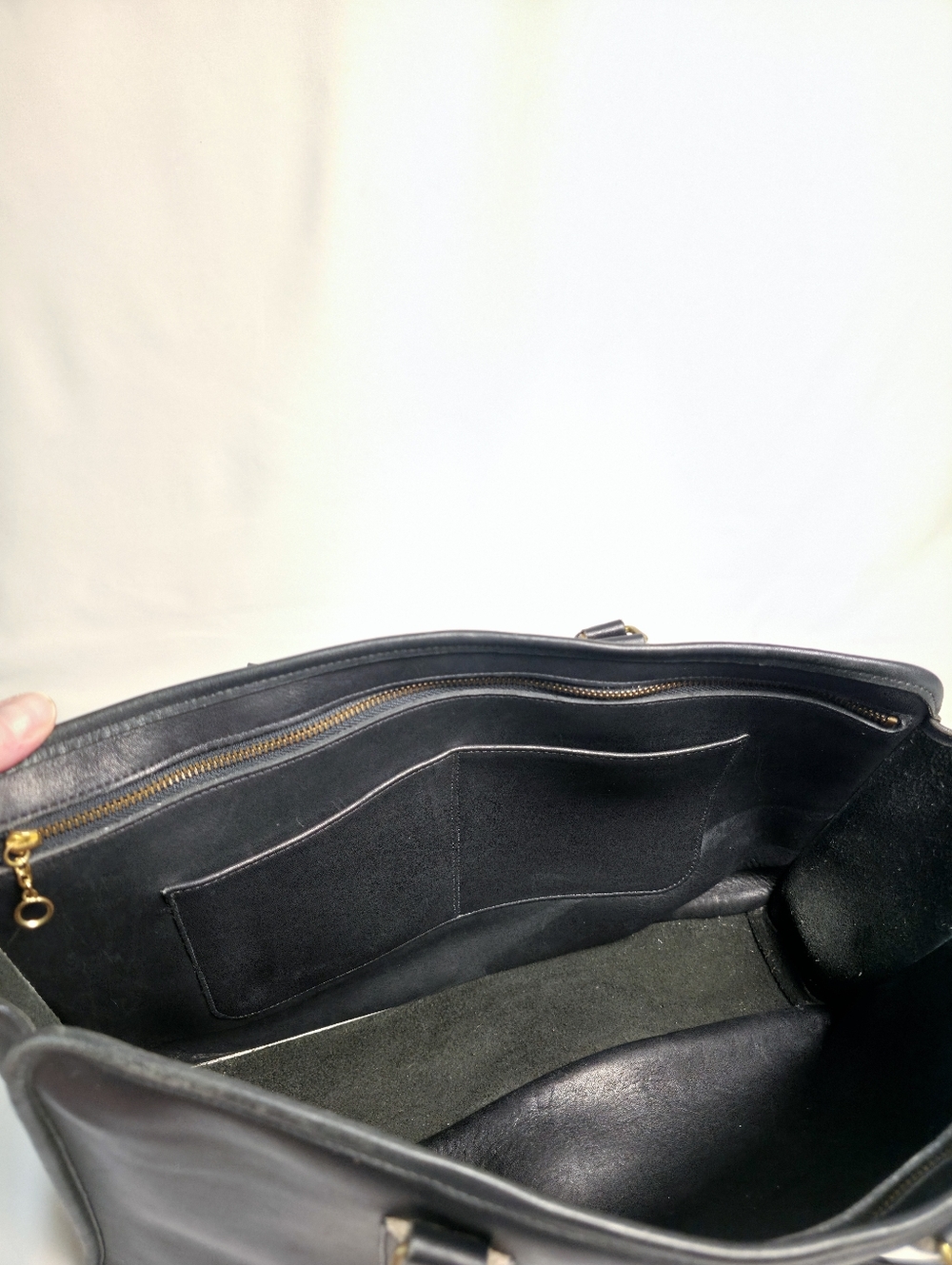 PROJECT Vintage Coach Marketing Tote Black Leather Laptop Briefcase Large Purse - Picture 12 of 16